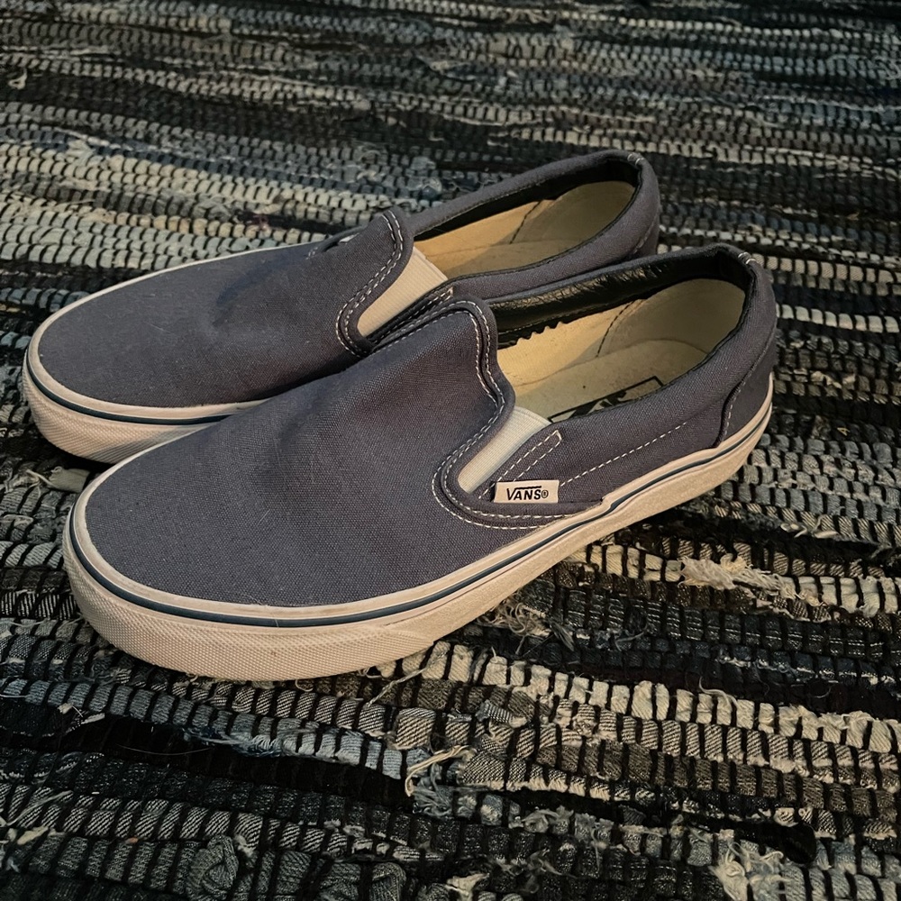 Blue slip on vans